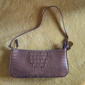 Brahmin smoky lilac crocodile baguette NWOT